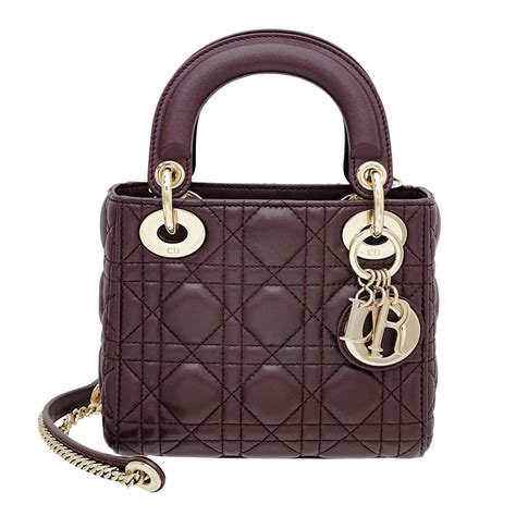 mini lady dior burgundy|Lady Dior small dimension.